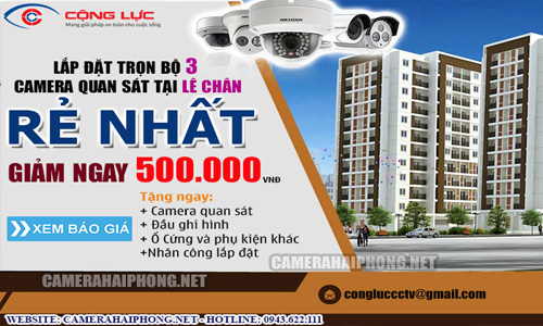 Lắp Đặt Trọn Bộ 3 Camera Quan Sát Giá Rẻ Tại Lê Chân