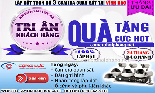 Lắp Đặt Trọn Bộ 3 Camera Quan Sát Giá Rẻ Tại Vĩnh Bảo