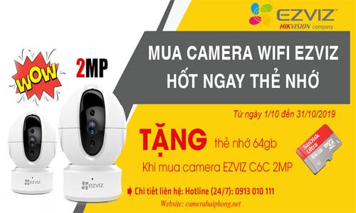 Bùng Nổ Tháng 10 - Mua Camera Ezviz C6C 2MP "Tặng Thẻ Nhớ 64GB" Chính Hãng