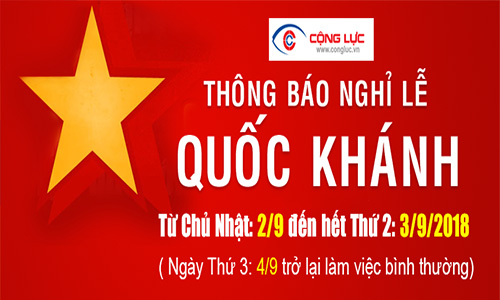 Lịch Nghỉ Lễ Quốc Khánh 2/9/2018 - Camera Hải Phòng Cộng Lực