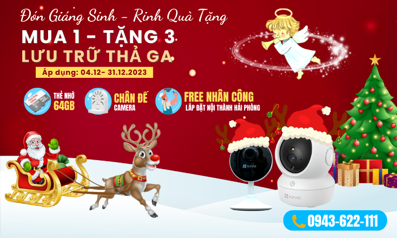 Giáng Sinh Rộn Ràng - Khuyến Mãi Mua Camera Wifi Nhận Quà Mỏi Tay