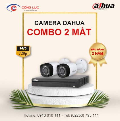 Trọn Bộ 2 Camera Dahua 1 Megapixel