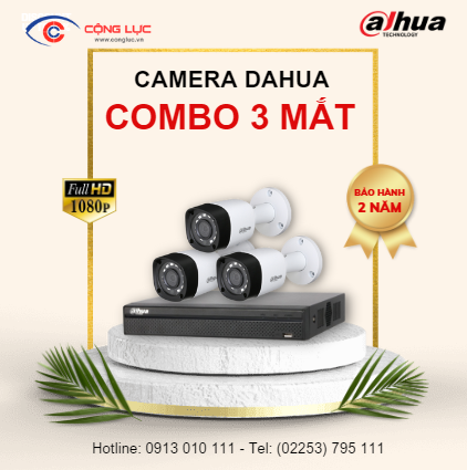 Trọn Bộ 3 Camera Dahua 2 Megapixel