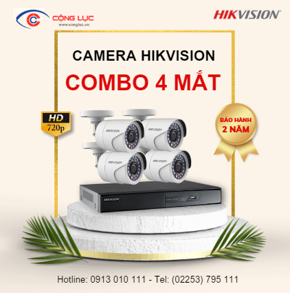 Trọn Bộ 4 Camera Hikvision 1 Megapixel