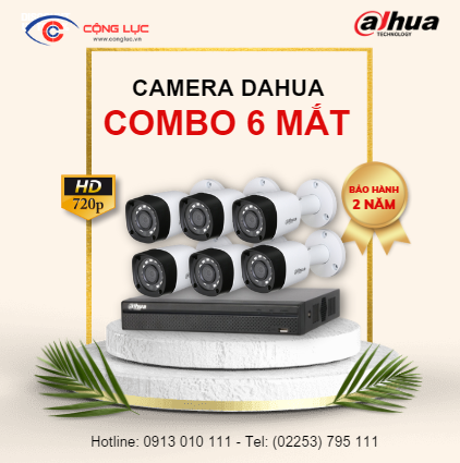 Trọn Bộ 6 Camera Dahua 1 Megapixel