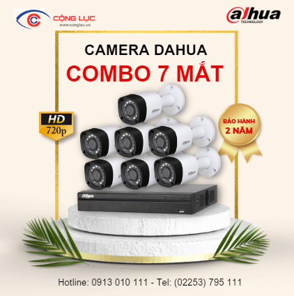 Trọn Bộ 7 Camera Dahua 1 Megapixel