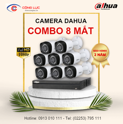 Trọn Bộ 8 Camera Dahua 2 Megapixel