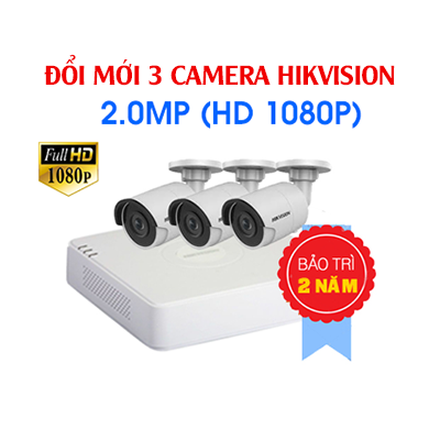 Đổi 3 Camera Hikvision 2 Megapixel Cũ Lấy Mới