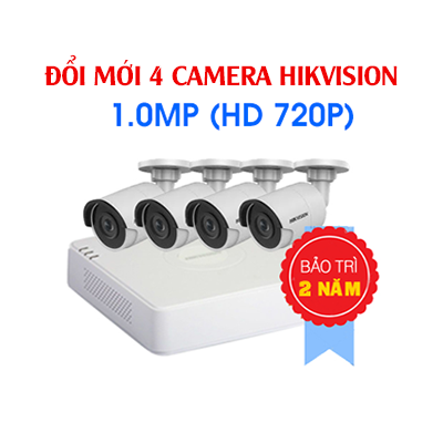 Đổi 4 Camera Hikvision 1 Megapixel Cũ Lấy Mới