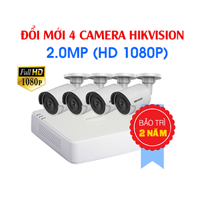 Đổi 4 Camera Hikvision 2 Megapixel Cũ Lấy Mới