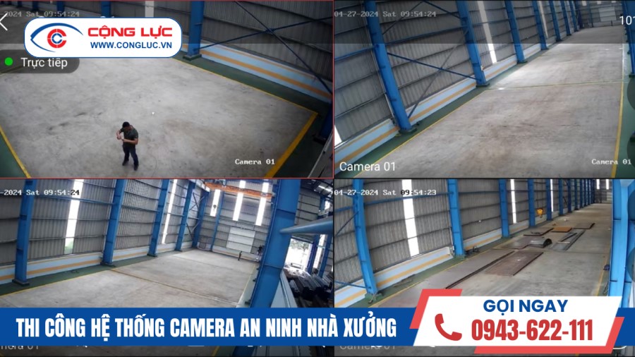 thi công hệ thống camera nhà xưởng giang châu tại đường 5