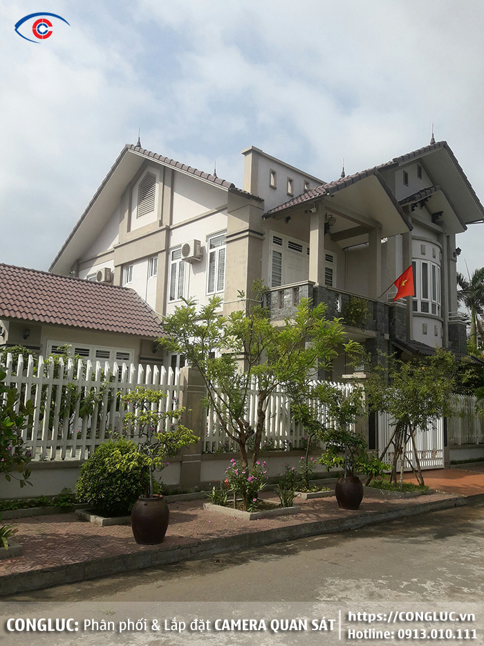 hình ảnh lắp đặt camera biệt thự tại khu nhà ở anh dũng dương kinh hải phòng