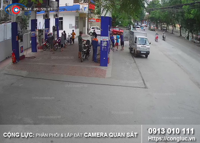 lắp đặt camera quan sát cửa hàng xăng dầu số 97 bạch đằng hải phòng