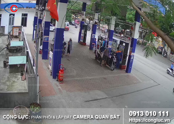 lắp đặt camera quan sát cửa hàng xăng dầu 97 bạch đằng hải phòng 4