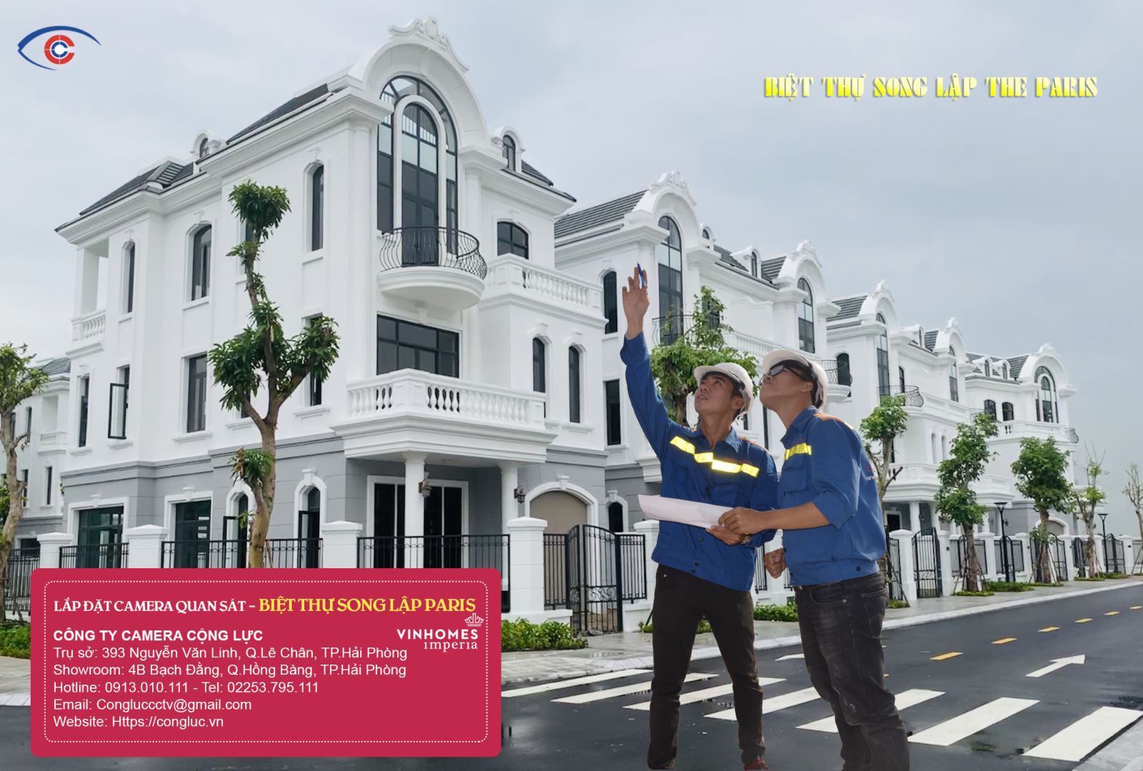 lắp đặt camera quan sát biệt thự song lập 03 paris vinhomes imperia hải phòng