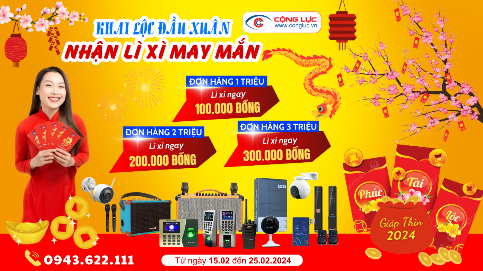 Khai Lộc Đầu Xuân Nhận Lì Xì May Mắn tại Camera Cộng Lực Hải Phòng