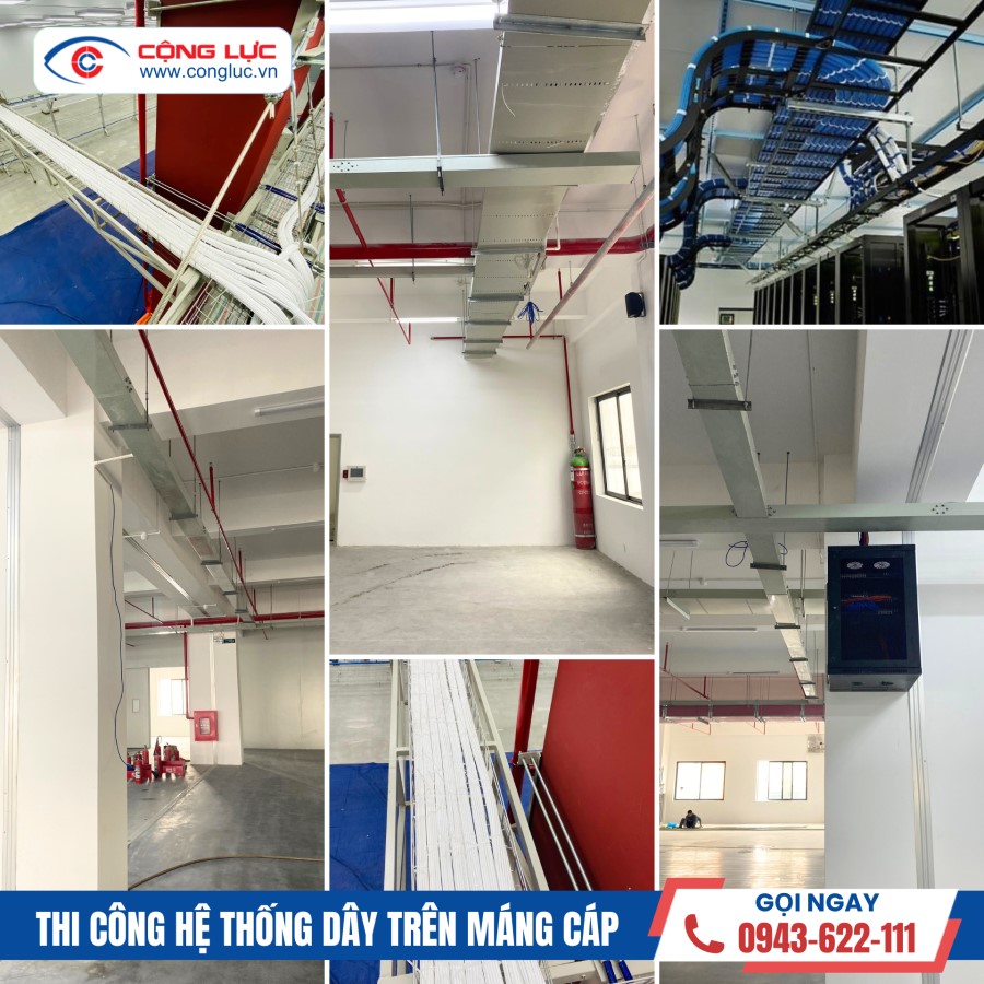 cộng lực thi công hệ thống dây chạy trên máng cáp tại KCN DEEP C Đình vũ