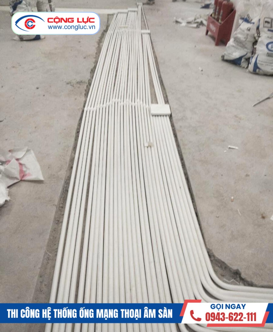 Cộng Lực thi công hệ thống ống mạng thoại âm sàn tại KCN DEEP C Đình Vũ