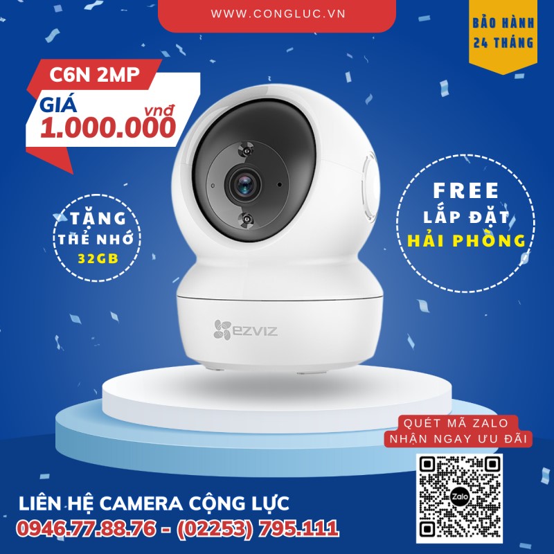 Bán camera wifi ezviz c6n 2mp giá rẻ nhất hải phòng