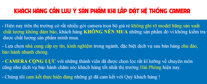 lưu ý khi lắp đặt camera trọn bộ tại camera hải phòng cộng lực