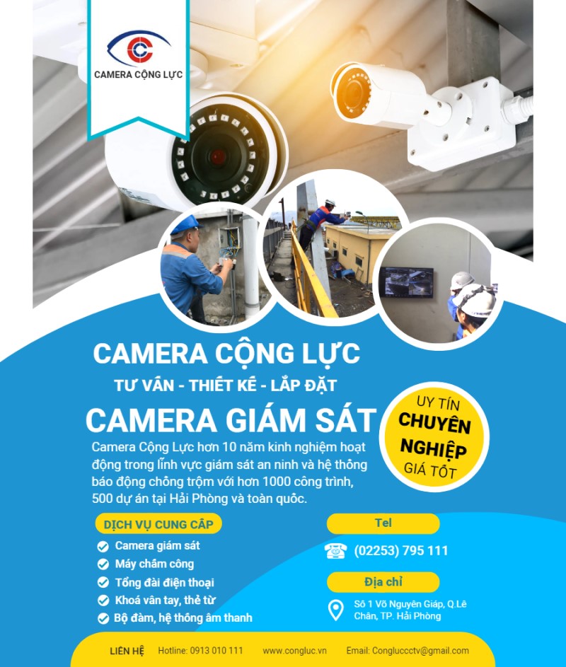 Camera Cộng Lực báo giá lắp trọn bộ camera giám sát tại Hải Phòng