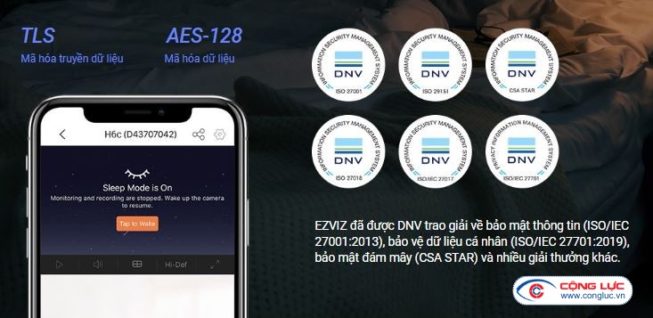 Ezviz H6C PRO 4MP được mã hóa dữ liệu và quyền riêng tư