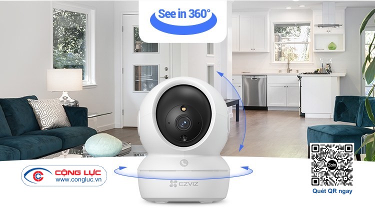 Camera không dây H6C 4MP 2K tầm nhìn bao quát 360 độ