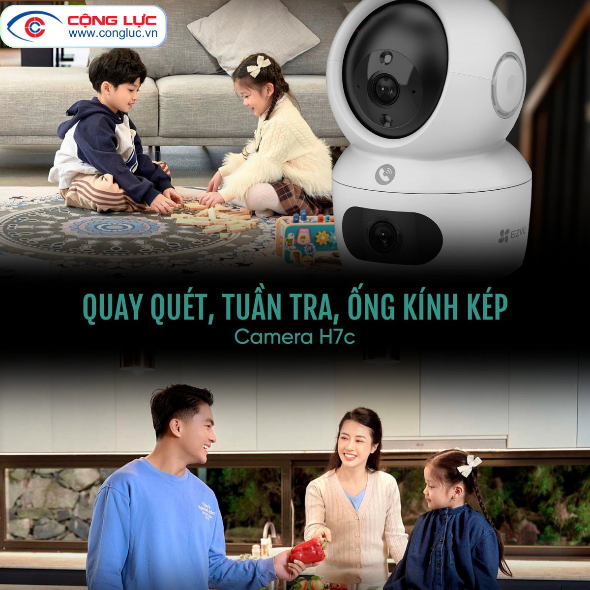 bán camera wifi ống kính kép ezviz h7c 8mp chính hãng rẻ nhất hải phòng