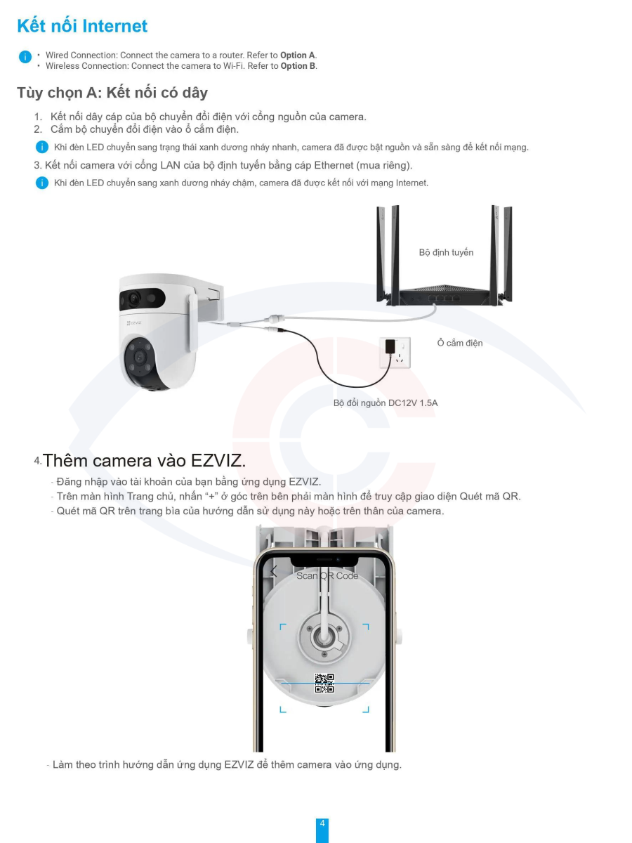 hướng dẫn sử dụng camera wifi 2 ống kính ngoài trời Ezviz H9C 6MP-14