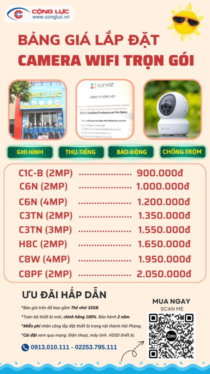 báo giá lắp đặt camera wifi giá rẻ cho gia đình