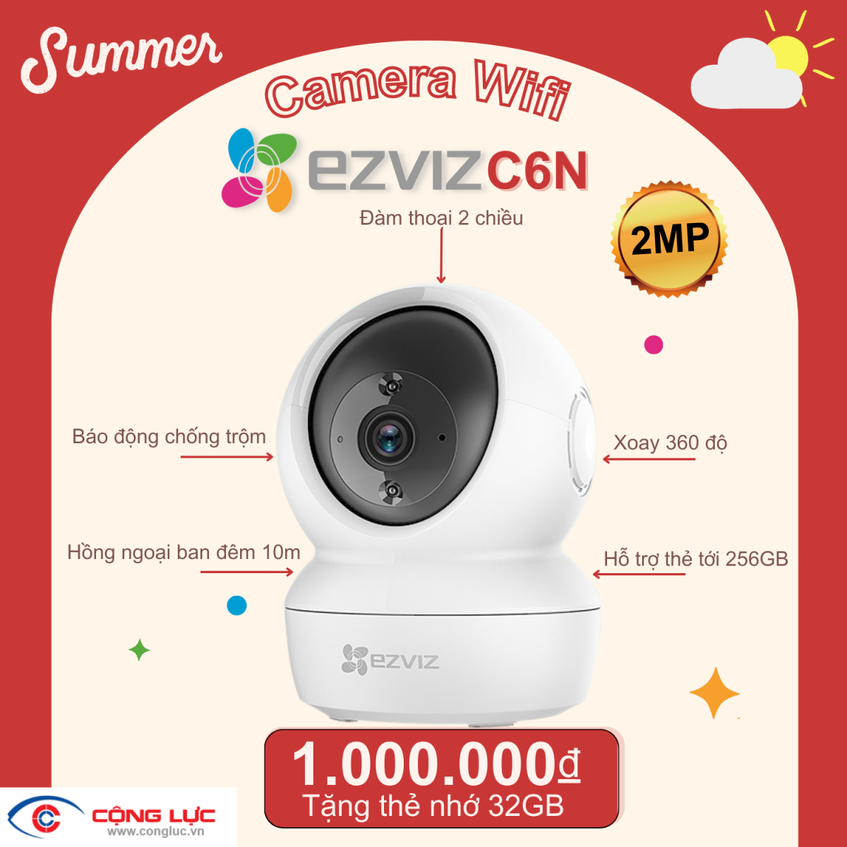 lắp camera wifi ezviz c6n 2mp cho quán trà sữa đô đô 40 hồ sen hải phòng