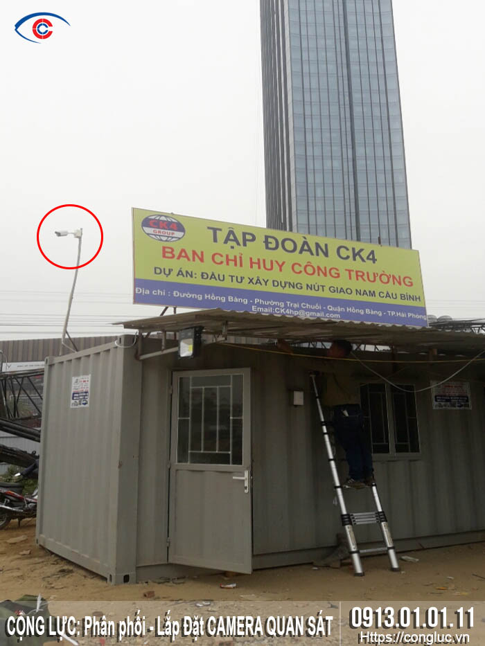 lắp đặt camera giám sát công trường dự án xây dựng nút giao nam cầu bính