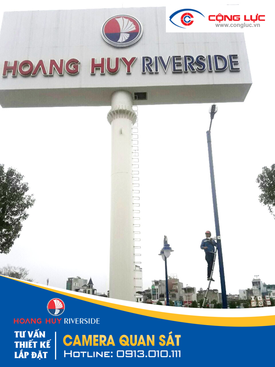 hình ảnh lắp đặt camera quan sát dự án hoàng huy riverside sông cấm 1