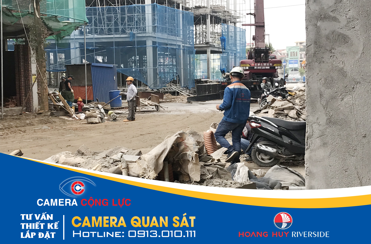 hình ảnh lắp đặt camera quan sát dự án hoàng huy riverside sông cấm 5