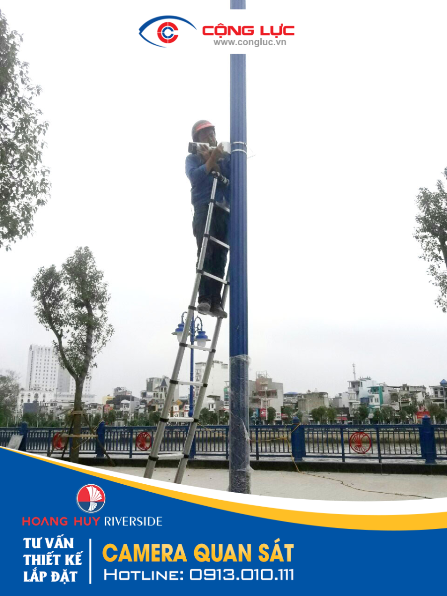 hình ảnh lắp đặt camera quan sát dự án hoàng huy riverside sông cấm hải phòng 2