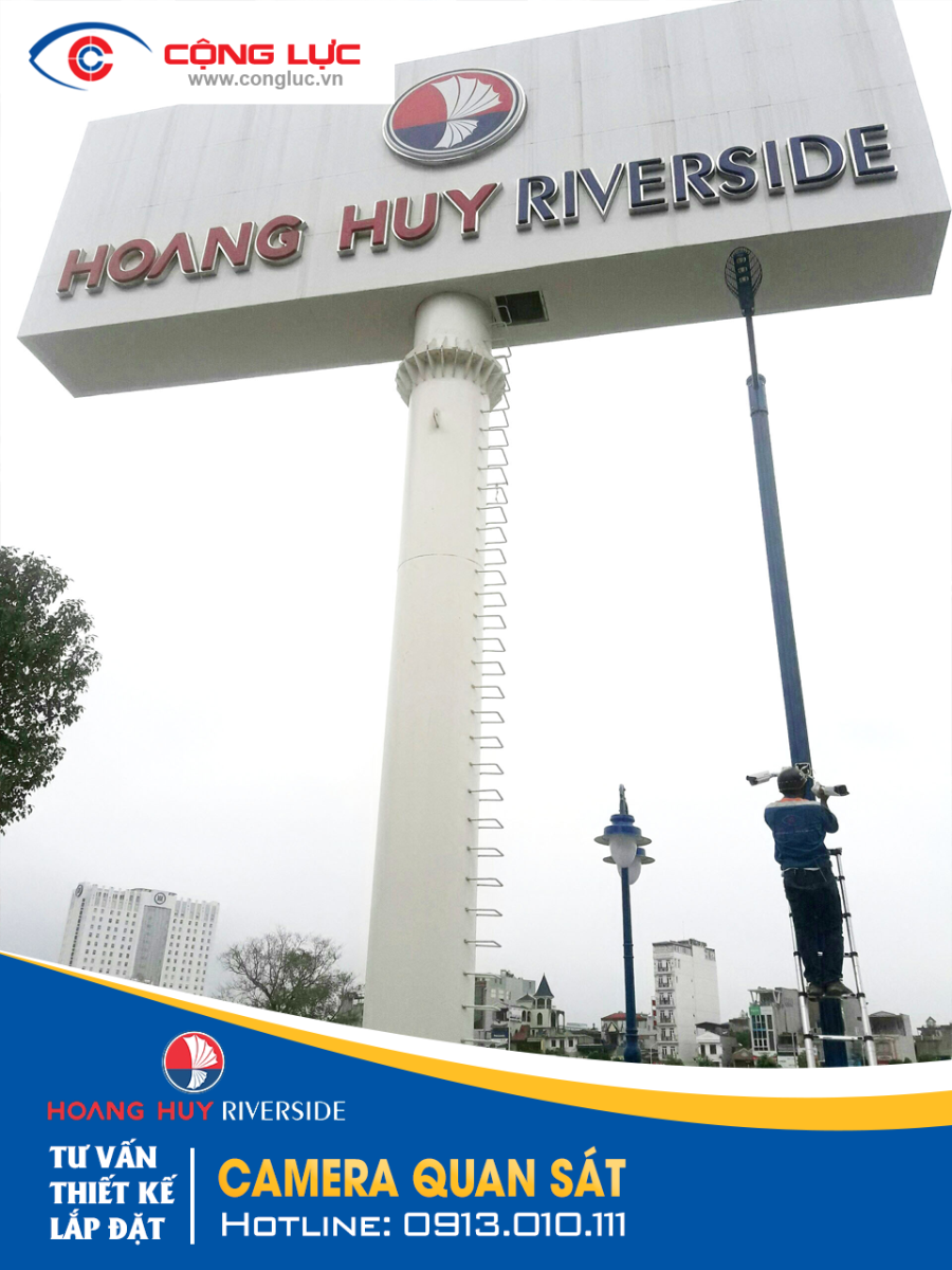 hình ảnh lắp đặt camera quan sát dự án hoàng huy riverside sông cấm 4