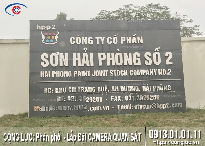 thi công lắp camera an ninh nhà máy sơn hải phòng số 2