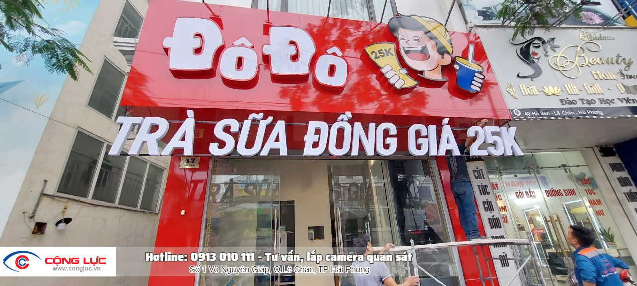 lắp camera giám sát cho cửa hàng trà sữa Đô Đô số 40 hồ sen hải phòng 1