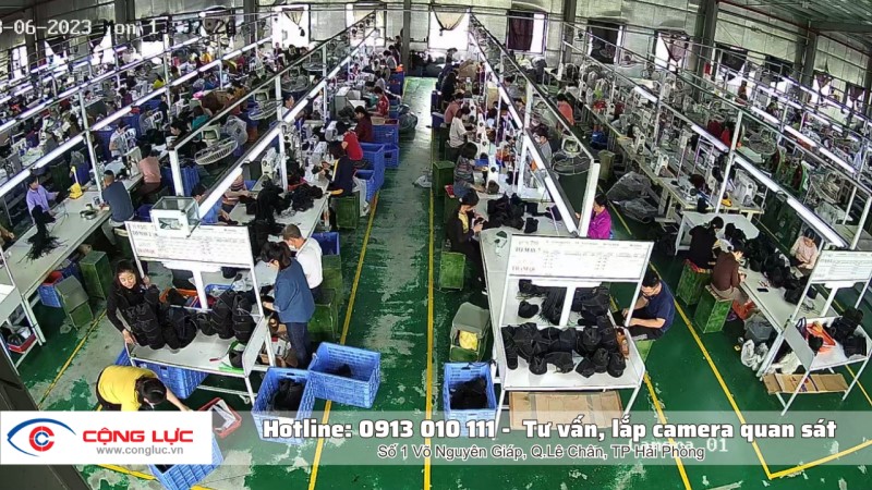 lắp đặt camera tại thái bình cho công ty giày hoà phong