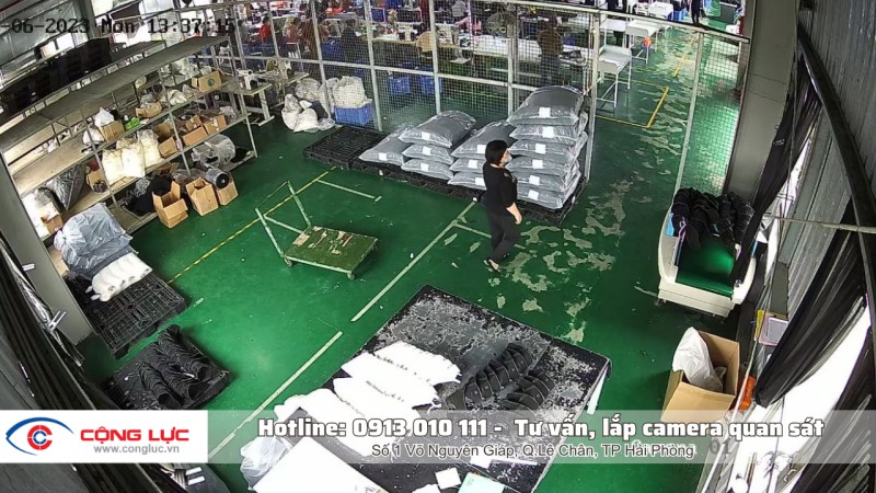 lắp đặt camera quan sát cho công ty giày hoà phong tại thái bình