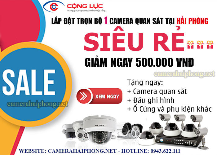 lắp đặt trọn bộ 1 camera quan sát tại hải phòng giá rẻ