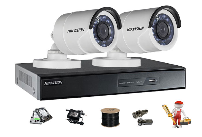 lắp đặt trọn bộ 2 camera hikvision chính hãng, giá rẻ tại hải phong