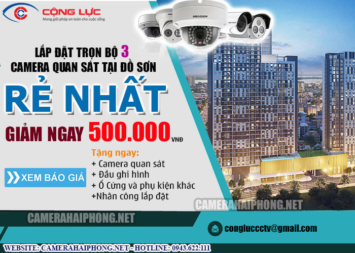 lắp đặt trọn bộ 3 camera quan sát giá rẻ tại đồ sơn