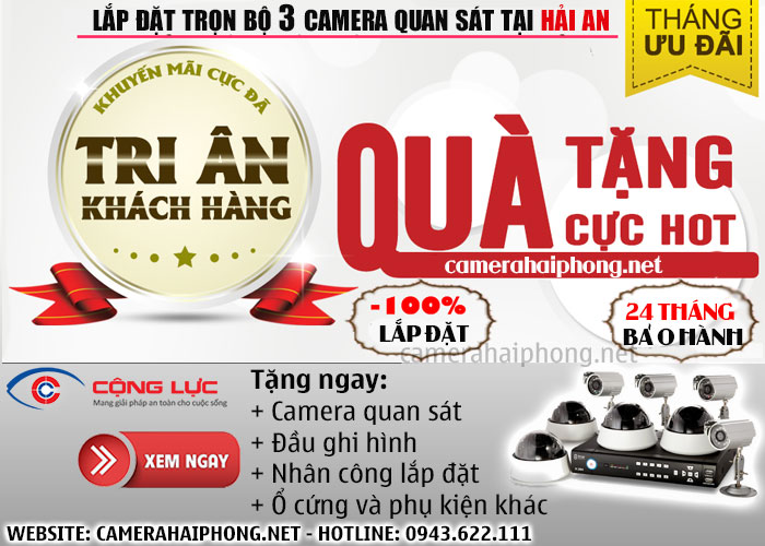 đại lý lắp đặt trọn bộ 3 camera quan sát tại hải an giá rẻ