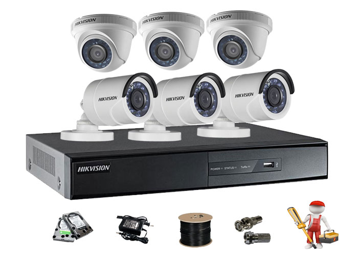 đại lý lắp đặt trọn bộ 6 camera hikvision giá rẻ, chính hãng tại hải phòng