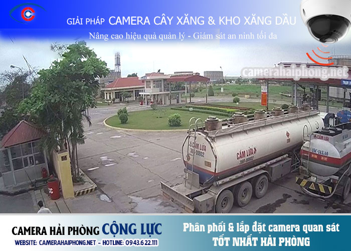 mô hình lắp đặt camera quan sát cho cây xăng dầu