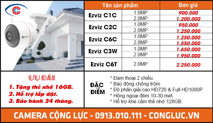 bảng giá camera wifi không dây rẻ nhất hải phòng