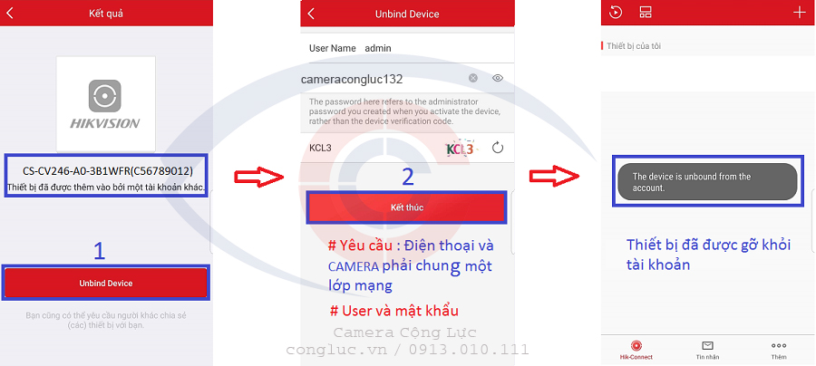 hướng dẫn khắc phục camera ezviz bị gán vào tài khoản khác