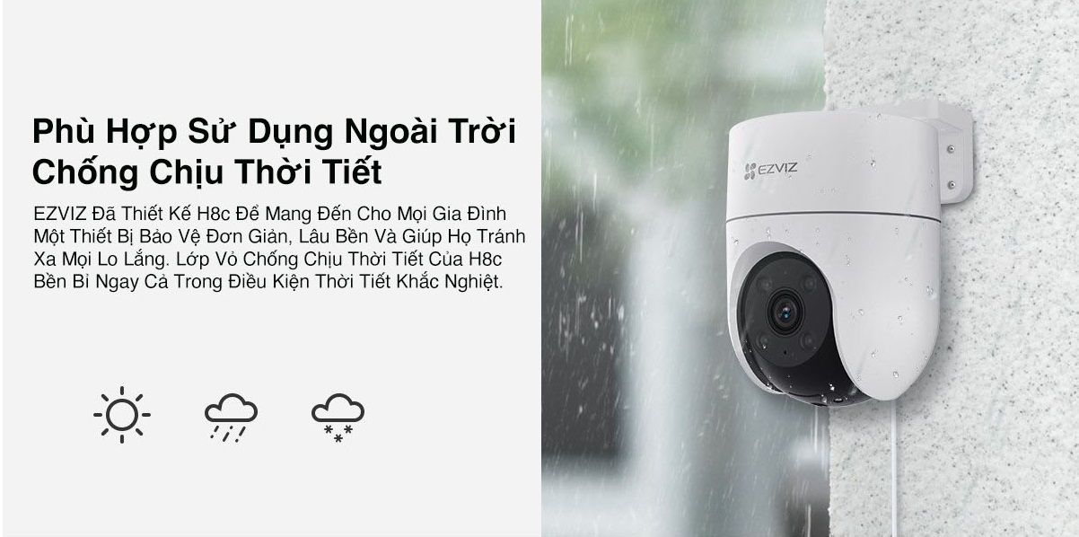 Camera wifi ezviz h8c 2k+ 4MP có tính năng chống chịu khắc nghiệt thời tiết