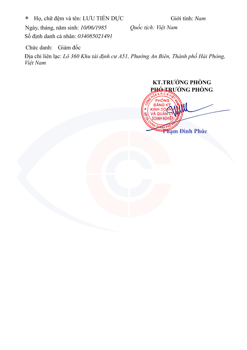 Giấy phép đăng ký kinh doanh công ty Cộng Lực 2026